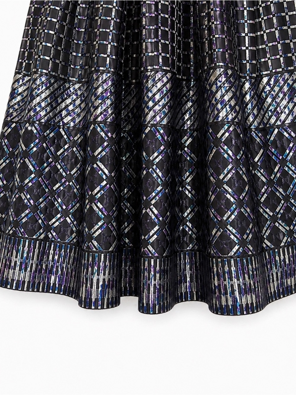 BCBGMAXAZRIA Metallic Embroidered Midi Dress ✨ Pleated V-Neck Cocktail Party XS - Picture 7 of 10